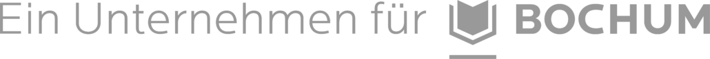Ein grauer Schriftzug "Ein Unternehmen für Bochum".