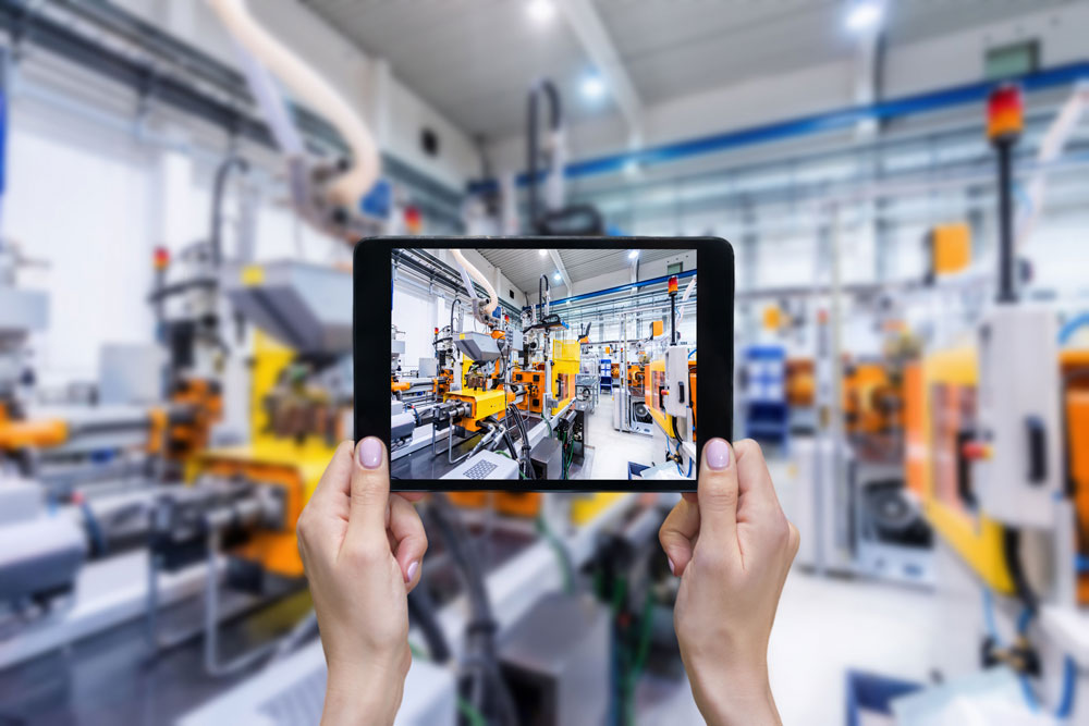 Eine Werkstatt, die mit dem Ipad fotografiert wird